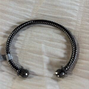 Chico's Twisted Black and Silver Bracelet